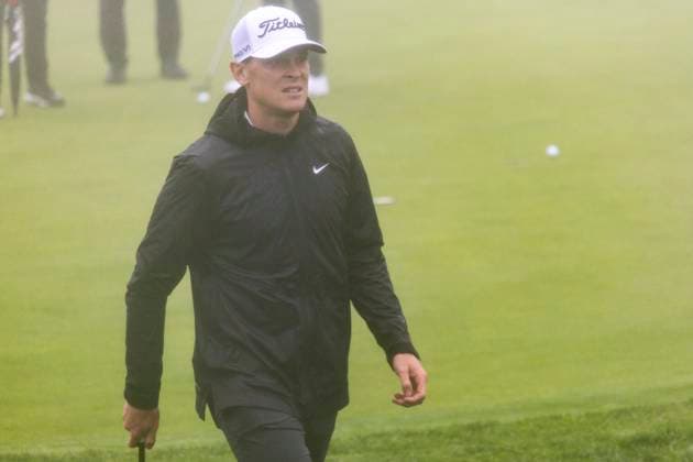 LA JOLLA, CA - JANUARY 22: Vincent Norrman walk the South Course and take putts on the greens on the first practice day before this week™s PGA, Golf Herren Tour Farmer™s Insurance Open, at Torrey Pines Golf Course, Monday, January 22, 2024, in La Jolla, California. (Photo by Tony Ding Icon Sportswire) GOLF: JAN 22 PGA Farmers Insurance Open EDITORIAL USE ONLY Icon46520240122001
