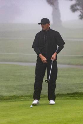 LA JOLLA, CA - JANUARY 22: Matt Wallace walk the South Course and take putts on the greens on the first practice day before this week™s PGA, Golf Herren Tour Farmer™s Insurance Open, at Torrey Pines Golf Course, Monday, January 22, 2024, in La Jolla, California. (Photo by Tony Ding Icon Sportswire) GOLF: JAN 22 PGA Farmers Insurance Open EDITORIAL USE ONLY Icon46520240122010