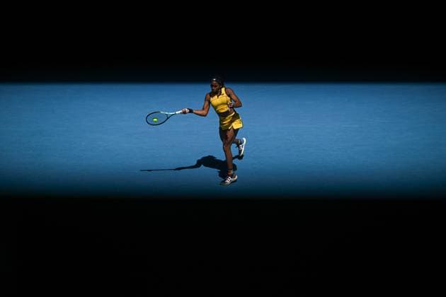 Cori Gauff (USA) during her Quarter Final match Australian Open, Day Ten, Tennis, Melbourne Park, Melbourne, Australia - 23 Jan 2024  Copyright: xJamesxGourley Shutterstockx 14312084ao