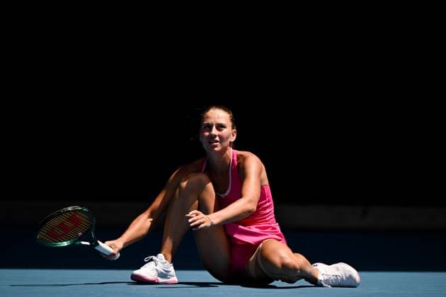 Marta Kostyuk (UKR) reacts during her Quarter Final match Australian Open, Day Ten, Tennis, Melbourne Park, Melbourne, Australia - 23 Jan 2024  Copyright: xJamesxGourley Shutterstockx 14312084cz