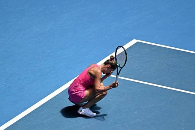 Marta Kostyuk (UKR) reacts during her Quarter Final match Australian Open, Day Ten, Tennis, Melbourne Park, Melbourne, Australia - 23 Jan 2024  Copyright: xJamesxGourley Shutterstockx 14312084cy