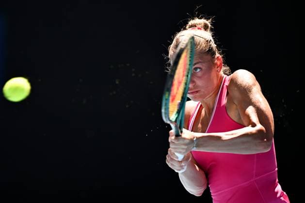 Marta Kostyuk (UKR) during her Quarter Final match Australian Open, Day Ten, Tennis, Melbourne Park, Melbourne, Australia - 23 Jan 2024  Copyright: xJamesxGourley Shutterstockx 14312084cs