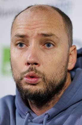 Belgian Davis Cup captain Steve Darcis pictured during a press conference, PK, Pressekonferenz of Onclin for his first selection with the Davis Cup team, at the BW Open ATP, Tennis Herren Challenger 125 tournament, in Louvain-la-Neuve, Tuesday 23 January 2024. THE BW Open takes place from 22 to 28 January. BENOITxDOPPAGNE  x84490455x