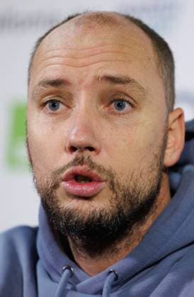 Belgian Davis Cup captain Steve Darcis pictured during a press conference, PK, Pressekonferenz of Onclin for his first selection with the Davis Cup team, at the BW Open ATP, Tennis Herren Challenger 125 tournament, in Louvain-la-Neuve, Tuesday 23 January 2024. THE BW Open takes place from 22 to 28 January. BENOITxDOPPAGNE  x84490458x