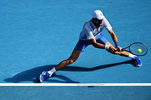 Novak Djokovic (SRB) during his quarter-final match Australian Open, Day Ten, Tennis, Melbourne Park, Melbourne, Australia - 23 Jan 2024  Copyright: xJamesxGourley Shutterstockx 14312084ey