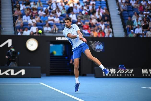 Australian Open - Melbourne Novak Djokovic (SRB) during his quarter final round match at the 2024 Australian Open at Melbourne Park in Melbourne, Australia, on January 23, 2024. Photo by Corinne Dubreuil ABACAPRESS.COM Melbourne Australia  Copyright: xDubreuilxCorinne ABACAx