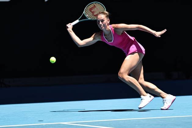 Marta Kostyuk, UKR, during quarter finals of 2024 Australian Open in Melbourne, 23 01 2023