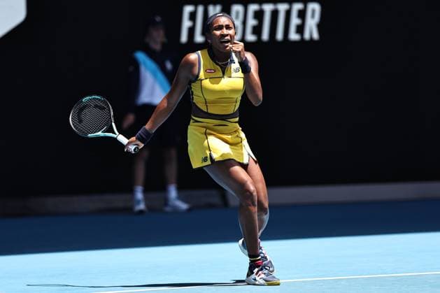 Coco Gauff, USA, during quarter finals of 2024 Australian Open in Melbourne, 23 01 2023