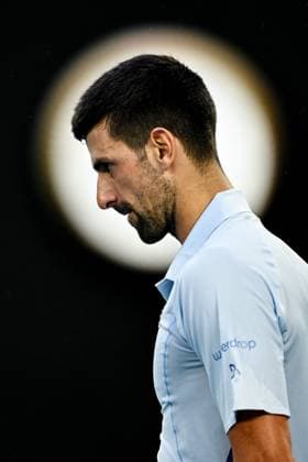 Novak Djokovic (SRB) during match point of his quarter-final match Australian Open, Day Ten, Tennis, Melbourne Park, Melbourne, Australia - 23 Jan 2024  Copyright: xJamesxGourley Shutterstockx 14312084gu