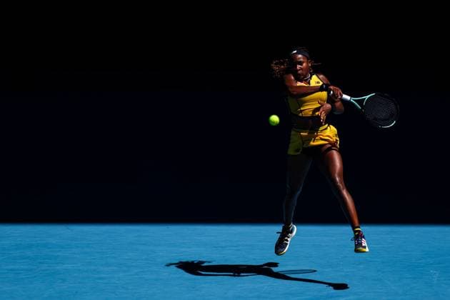 Coco Gauff of USA during her Quarter-final match Australian Open, Day Ten, Tennis, Melbourne Park, Melbourne, Australia - 23 Jan 2024  Copyright: xEllaxLing Shutterstockx 14312081bk