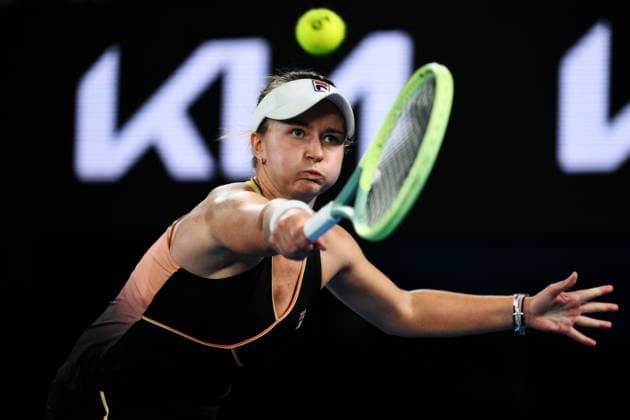 Barbora Krejcikova (CZE) during her quarter-final match Australian Open, Day Ten, Tennis, Melbourne Park, Melbourne, Australia - 23 Jan 2024  Copyright: xJamesxGourley Shutterstockx 14312084it