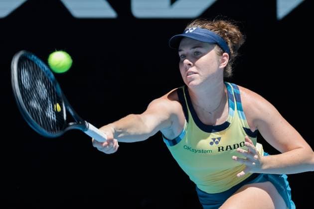 Tennis 2024: Australian Open Day 11 January 24, 2024: LINDA NOSKOVA of the Czech Republic in action against DAYANA YASTREMSKA of Ukraine on Rod Laver Arena in a Women s Singles Quarterfinals match on day 11 of the 2024 Australian Open in Melbourne, Australia. Sydney Low Cal Media(Credit Image: Â Sydney Low Cal Sport Media) California USA EDITORIAL USE ONLY Copyright: xx ZUMA-20240124_faf_c04_003.jpg SydneyxLowx csmphotothree226420