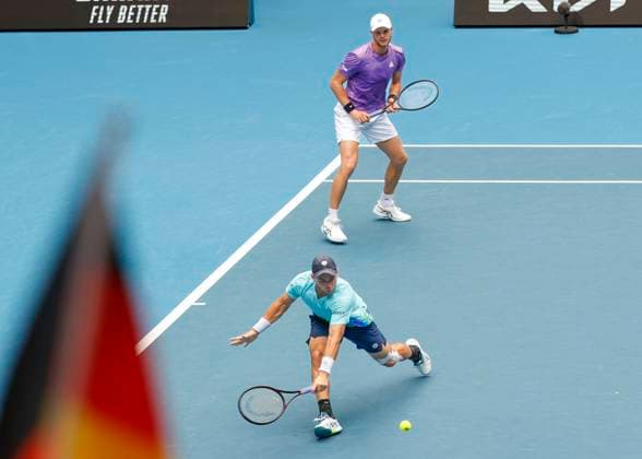 Yannick Hanfmann Dominik Koepfer, Mens Doubles, Australian Open 2024, Melbourne Park, Melbourne, Victoria, Australia Copyright: xJuergenxHasenkopfx