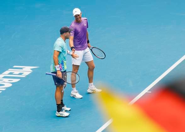 Yannick Hanfmann Dominik Koepfer, Mens Doubles, Australian Open 2024, Melbourne Park, Melbourne, Victoria, Australia Copyright: xJuergenxHasenkopfx