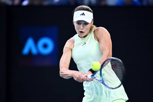 TENNIS AUSTRALIAN OPEN, Anna Kalinskaya of Russia in action during her Womens Quarterfinal match against Qinwen Zheng of China on Day 11 of the 2024 Australian Open at Melbourne Park in Melbourne, Wednesday, January 24, 2024. ( NO ARCHIVING, EDITORIAL USE ONLY, NO USE IN BOOKS WITHOUT CONSENT MELBOURNE VICTORIA AUSTRALIA  Copyright: xJOELxCARRETTx 20240124001892938018