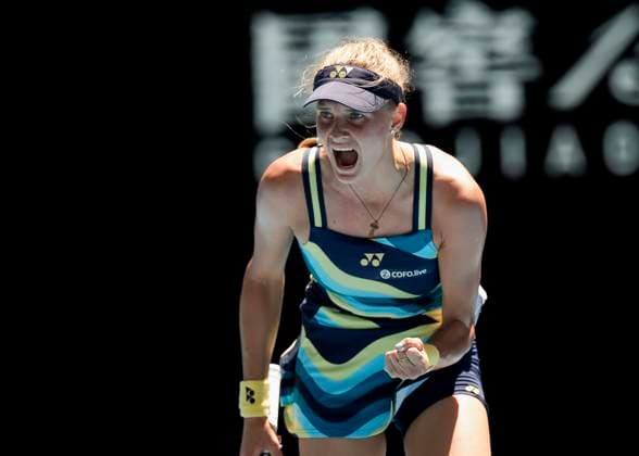 Dayana Yastremska cheers after winning, jubilation, joy, emotion, Australian Open 2024, Melbourne Park, Melbourne, Victoria, Australia Copyright: xJuergenxHasenkopfx