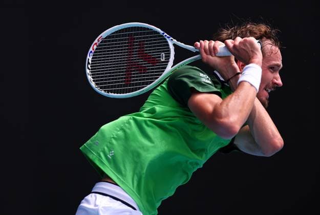 Daniil Medvedev of Russia in action Australian Open, Day Eleven, Tennis, Melbourne Park, Melbourne, Australia - 24 Jan 2024  Copyright: xEllaxLing Shutterstockx 14312087ch