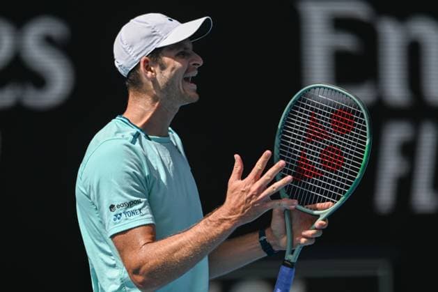 Hubert Hurkacz (POL) during his Quarter Final match Australian Open, Day Eleven, Tennis, Melbourne Park, Melbourne, Australia - 24 Jan 2024  Copyright: xJamesxGourley Shutterstockx 14312088be