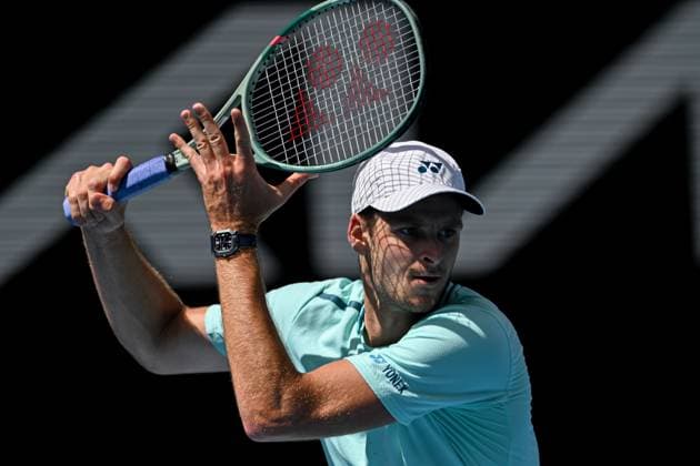 Hubert Hurkacz (POL) during his Quarter Final match Australian Open, Day Eleven, Tennis, Melbourne Park, Melbourne, Australia - 24 Jan 2024  Copyright: xJamesxGourley Shutterstockx 14312088bd