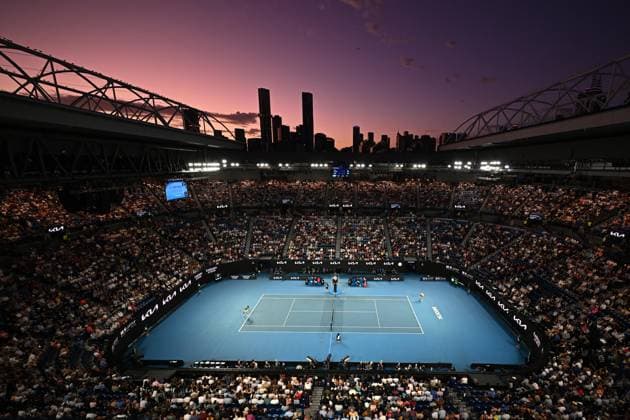 Australian Open - Sunset - Melbourne Sunset at the 2024 Australian Open at Melbourne Park in Melbourne, Australia, on January 24, 2024. Photo by Corinne Dubreuil ABACAPRESS.COM Melbourne Australia  Copyright: xDubreuilxCorinne ABACAx