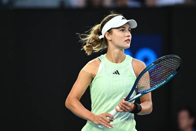 Australian Open - Women Quarter Final - Melbourne Anna Kalinskaya (RUS) during her quarter final match at the 2024 Australian Open at Melbourne Park in Melbourne, AUSTRALIA, on January 24, 2024. Photo by Corinne Dubreuil ABACAPRESS.COM Melbourne Australia  Copyright: xDubreuilxCorinne ABACAx