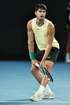 Carlos Alcaraz, ESP, during quarter finals of 2024 Australian Open in Melbourne, 24 01 2023