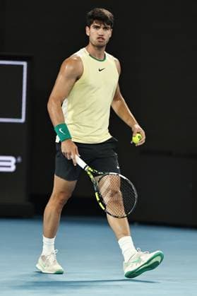 Carlos Alcaraz, ESP, during quarter finals of 2024 Australian Open in Melbourne, 24 01 2023