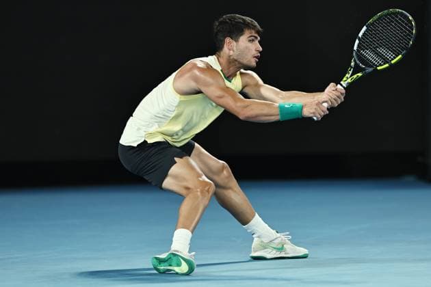 Carlos Alcaraz, ESP, during quarter finals of 2024 Australian Open in Melbourne, 24 01 2023