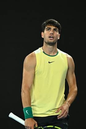 2024 Australian Open - Melbourne Carlos Alcaraz (ESP) during his quarter final round match at the 2024 Australian Open at Melbourne Park in Melbourne, Australia, on January 24, 2024. Photo by Corinne Dubreuil ABACAPRESS.COM Melbourne Australia  Copyright: xDubreuilxCorinne ABACAx