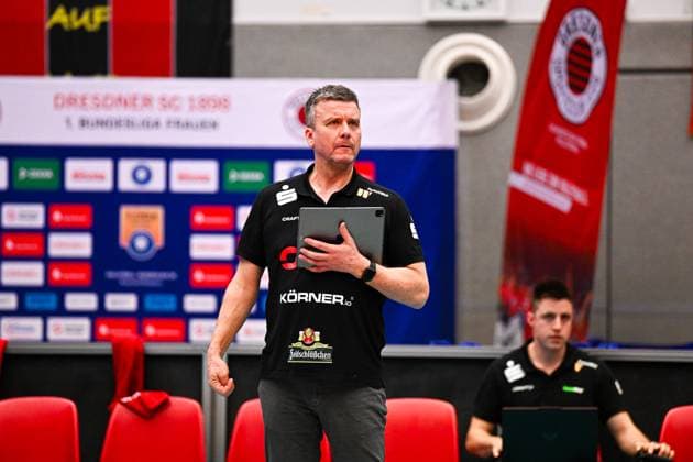 1 Volleyball Bundesliga Women, Dresdner SC vs VC Neuwied, Dresden, 24 01 2024 Alexander Waibl Head Coach Dresdner SC 1 Volleyball Bundesliga Women, Dresdner SC vs VC Neuwied on 24 01 2024 at the Margon Arena Dresden Copyright: xBEAUTIFULxSPORTS Hoepnerx