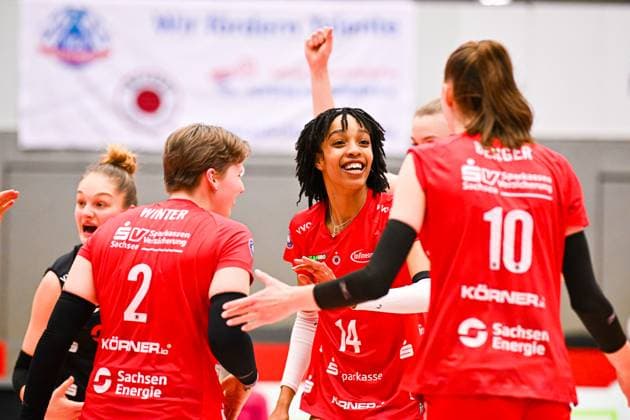 1 Volleyball Bundesliga Women, Dresdner SC vs VC Neuwied, Dresden, 24 01 2024 Tia Jimerson Dresdner SC, 14 1 Volleyball Bundesliga Women, Dresdner SC vs VC Neuwied on 24 01 2024 at the Margon Arena Dresden Copyright: xBEAUTIFULxSPORTS Hoepnerx