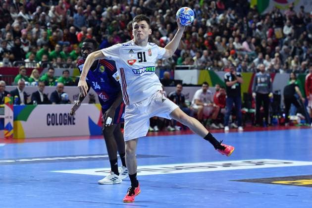 Men s EHF EURO 2024 France Hungary on 24 01 2024 at the Lanxess Arena in Cologne Bence Imre Hungary xRx