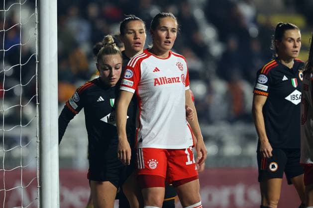 Rome, Italy 24.01.2024: Sydney Lohmann of Bayern in action during the UEFA Women s Champions League 2023-2024 football match, group stage C, between AS Roma vs FC Bayern Munchen at Tre fontane stadium in Rome.  Copyright: xMarcoxIacobucci IPAxSportx xipa-x xx IPA_42933885 IPA_Agency_IPA42933885