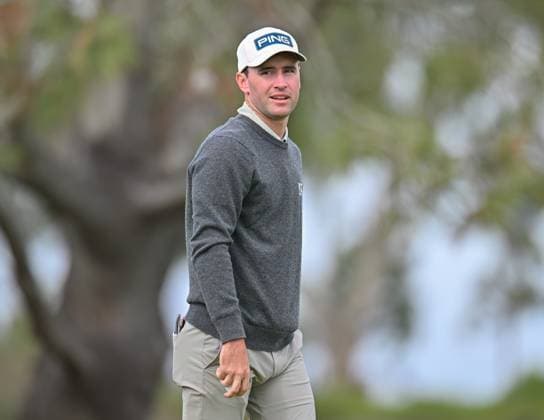 January 24, 2024: Austin Eckroat on the 7th hole during the first round of the Farmers Insurance Open at Torrey Pines South in San Diego, California. CSM San Diego USA - ZUMAc04_ 20240124_zma_c04_069 Copyright: xJustinxFinex