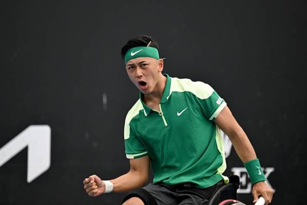 TENNIS AUSTRALIAN OPEN, Tokito Oda of Japan reacts during his Men?s Wheelchair semifinal match against Gordon Reid of Untied Kingdom on Day 12 of the 2024 Australian Open at Melbourne Park in Melbourne, Thursday, January 25, 2024. ( NO ARCHIVING, EDITORIAL USE ONLY, NO USE IN BOOKS WITHOUT CONSENT MELBOURNE VICTORIA AUSTRALIA  Copyright: xJAMESxROSSx 20240125001893287017
