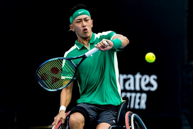 MELBOURNE, VIC - JANUARY 25: Tokito Oda of Japan in action during the semifinals of the 2024 Australian Open on January 25 2024, at Melbourne Park in Melbourne, Australia. (Photo by Jason Heidrich Icon Sportswire) TENNIS: JAN 25 Australian Open EDITORIAL USE ONLY Icon240125077