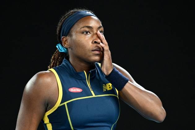 TENNIS AUSTRALIAN OPEN, Coco Gauff of the USA during her Women?s Singles semifinal against Aryna Sabalenka of Belarus on Day 12 of the 2024 Australian Open at Melbourne Park in Melbourne, Thursday, January 25, 2024. ( NO ARCHIVING, EDITORIAL USE ONLY, NO USE IN BOOKS WITHOUT CONSENT MELBOURNE VICTORIA AUSTRALIA  Copyright: xJOELxCARRETTx 20240125001893368433
