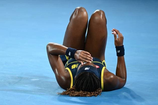 TENNIS AUSTRALIAN OPEN, Coco Gauff of the USA during her Women?s Singles semifinal against Aryna Sabalenka of Belarus on Day 12 of the 2024 Australian Open at Melbourne Park in Melbourne, Thursday, January 25, 2024. ( NO ARCHIVING, EDITORIAL USE ONLY, NO USE IN BOOKS WITHOUT CONSENT MELBOURNE VICTORIA AUSTRALIA  Copyright: xJOELxCARRETTx 20240125001893380322