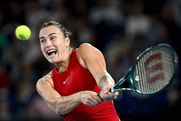 TENNIS AUSTRALIAN OPEN, Aryna Sabalenka of Belarus in action during her Women?s Singles semifinal against Coco Gauff of the USA on Day 12 of the 2024 Australian Open at Melbourne Park in Melbourne, Thursday, January 25, 2024. ( NO ARCHIVING, EDITORIAL USE ONLY, NO USE IN BOOKS WITHOUT CONSENT MELBOURNE VICTORIA AUSTRALIA  Copyright: xJOELxCARRETTx 20240125001893398953