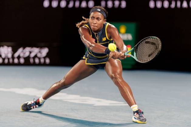Tennis 2024: Australian Open Day 12 January 25, 2024: 4th seed COCO GAUFF of the USA in action against 2nd seed ARYNA SABALENKA of Belarus on Rod Laver Arena in a Women s Singles Semifinal match on day 12 of the 2024 Australian Open in Melbourne, Australia. Sydney Low Cal Media(Credit Image: Â Sydney Low Cal Sport Media) California USA EDITORIAL USE ONLY Copyright: xx ZUMA-20240125_faf_c04_014.jpg SydneyxLowx csmphotothree226855