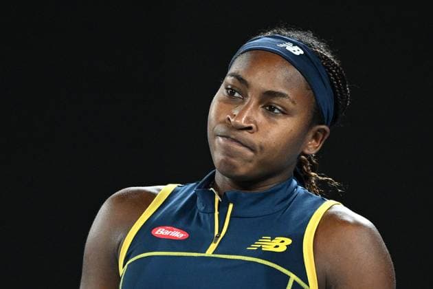 TENNIS AUSTRALIAN OPEN, Coco Gauff of the USA during her Women?s Singles semifinal against Aryna Sabalenka of Belarus on Day 12 of the 2024 Australian Open at Melbourne Park in Melbourne, Thursday, January 25, 2024. ( NO ARCHIVING, EDITORIAL USE ONLY, NO USE IN BOOKS WITHOUT CONSENT MELBOURNE VICTORIA AUSTRALIA  Copyright: xJOELxCARRETTx 20240125001893415304