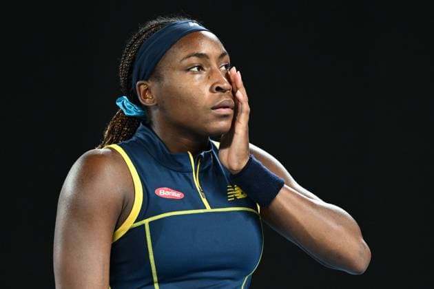 TENNIS AUSTRALIAN OPEN, Coco Gauff of the USA during her Women?s Singles semifinal against Aryna Sabalenka of Belarus on Day 12 of the 2024 Australian Open at Melbourne Park in Melbourne, Thursday, January 25, 2024. ( NO ARCHIVING, EDITORIAL USE ONLY, NO USE IN BOOKS WITHOUT CONSENT MELBOURNE VICTORIA AUSTRALIA  Copyright: xJOELxCARRETTx 20240125001893415428