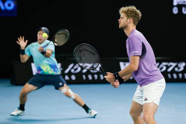 Yannick Hanfmann Dominik Koepfer, Mens Doubles, Australian Open 2023, Melbourne Park, Melbourne, Victoria, Australia Copyright: xJuergenxHasenkopfx