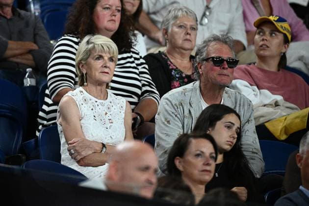 TENNIS AUSTRALIAN OPEN, Former Foreign Minister Julie Bishop watches Qinwen Zheng of China in action during her Women?s Singles semifinal against Dayana Yastremska of Ukraine on Day 12 of the 2024 Australian Open at Melbourne Park in Melbourne, Thursday, January 25, 2024. ( NO ARCHIVING, EDITORIAL USE ONLY, NO USE IN BOOKS WITHOUT CONSENT MELBOURNE VICTORIA AUSTRALIA  Copyright: xJOELxCARRETTx 20240125001893438731