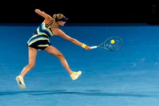 MELBOURNE, VIC - JANUARY 25: Dayana Yastremska of Ukraine in action during the semifinals of the 2024 Australian Open on January 25 2024, at Melbourne Park in Melbourne, Australia. (Photo by Jason Heidrich Icon Sportswire) TENNIS: JAN 25 Australian Open EDITORIAL USE ONLY Icon240125221