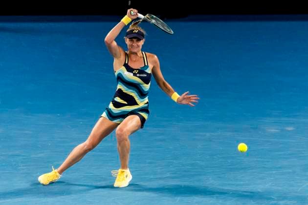 MELBOURNE, VIC - JANUARY 25: Dayana Yastremska of Ukraine in action during the semifinals of the 2024 Australian Open on January 25 2024, at Melbourne Park in Melbourne, Australia. (Photo by Jason Heidrich Icon Sportswire) TENNIS: JAN 25 Australian Open EDITORIAL USE ONLY Icon240125230