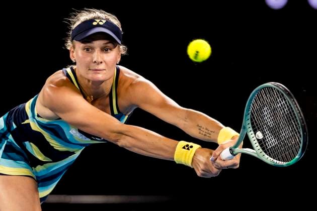 MELBOURNE, VIC - JANUARY 25: Dayana Yastremska of Ukraine in action during the semifinals of the 2024 Australian Open on January 25 2024, at Melbourne Park in Melbourne, Australia. (Photo by Jason Heidrich Icon Sportswire) TENNIS: JAN 25 Australian Open EDITORIAL USE ONLY Icon240125246