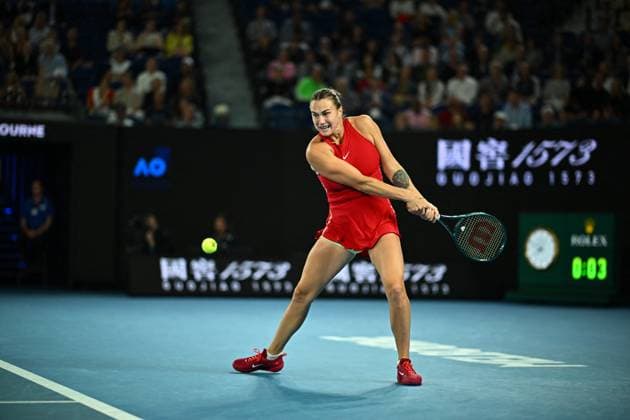 2024 Australian Open - Melbourne Arena Sabalenka (RUS) during her semi final round match at the 2024 Australian Open at Melbourne Park in Melbourne, Australia, on January 25, 2024. Photo by Corinne Dubreuil ABACAPRESS.COM Melbourne Australia  Copyright: xDubreuilxCorinne ABACAx