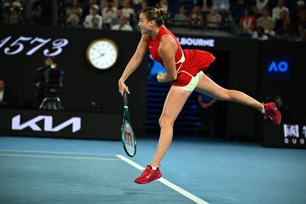 2024 Australian Open - Melbourne Arena Sabalenka (RUS) during her semi final round match at the 2024 Australian Open at Melbourne Park in Melbourne, Australia, on January 25, 2024. Photo by Corinne Dubreuil ABACAPRESS.COM Melbourne Australia  Copyright: xDubreuilxCorinne ABACAx