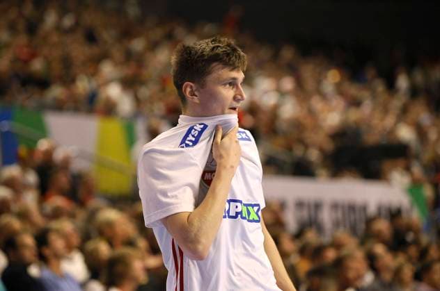 Photo skeptical face at Bence IMRE Hungary European Handball Championship, Main Round in Cologne , on Wed 24 01 2024 France Hungary 35 32 Claus Bergmann
